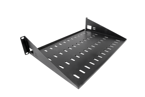 Полка перфорированная консольная 2U, глубина 300 мм, цвет черный Полка перфорированная консольная 2U, глубина 300 мм, цвет черный