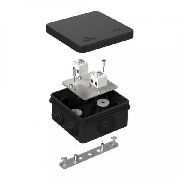 Коробка огнестойкая для о/п 40-0210-FR2.5-4 Е15-Е120 RAL9005 80х80х40 Коробка огнестойкая для о/п 40-0210-FR2.5-4 Е15-Е120 RAL9005 80х80х40