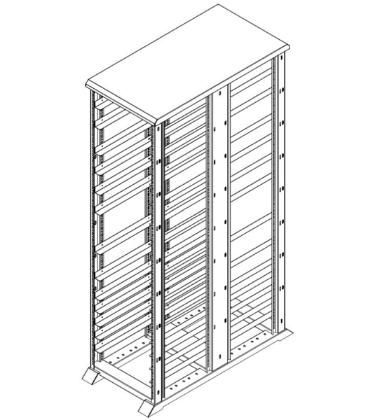 Стойка трехрамная R-42-04 19" 42U 1000 мм Стойка трехрамная R-42-04 19" 42U 1000 мм
