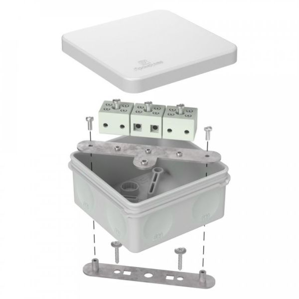 Коробка огнестойкая для о/п двухкомпонентная 60-0210-FR6.0-6 Е15-Е120 RAL7035 80х80х40 Коробка огнестойкая для о/п двухкомпонентная 60-0210-FR6.0-6 Е15-Е120 RAL7035 80х80х40