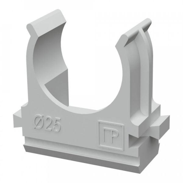 Крепеж-клипса для труб АБС-пластик в п/э d25 мм (100шт/1000шт уп/кор) Крепеж-клипса для труб АБС-пластик в п/э d25 мм (100шт/1000шт уп/кор)