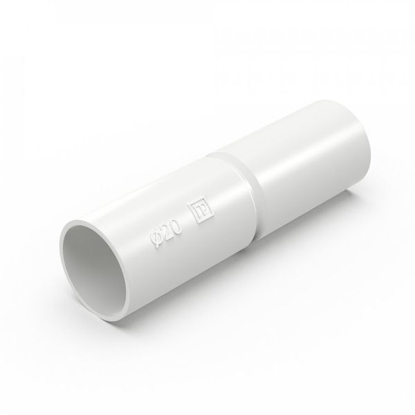 Патрубок-муфта белая d20 мм (10шт/800шт уп/кор) Патрубок-муфта белая d20 мм (10шт/800шт уп/кор)