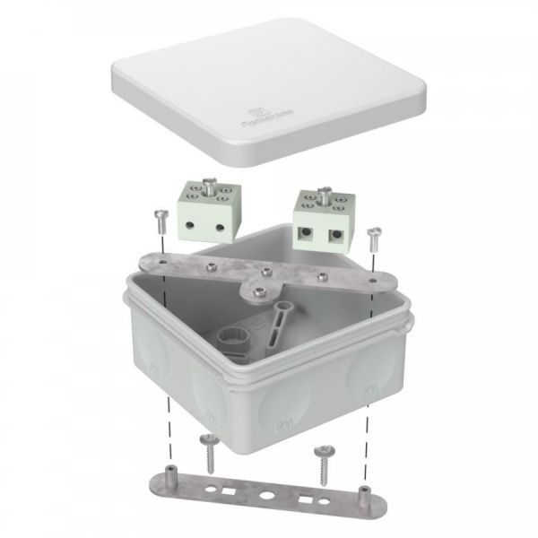 Коробка огнестойкая для о/п двухкомпонентная 60-0210-FR6.0-4 Е15-Е120 RAL7035 80х80х40 Коробка огнестойкая для о/п двухкомпонентная 60-0210-FR6.0-4 Е15-Е120 RAL7035 80х80х40