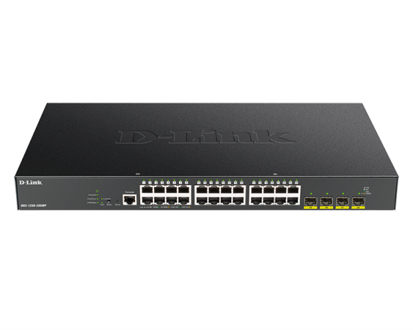 D-Link PROJ Управляемый L2 PoE-коммутатор, 24x1000Base-T PoE, 4x10GBase-X SFP+, PoE-бюджет 370 Вт, CLI, консольный порт RJ-45 D-Link PROJ Управляемый L2 PoE-коммутатор, 24x1000Base-T PoE, 4x10GBase-X SFP+, PoE-бюджет 370 Вт, CLI, консольный порт RJ-45