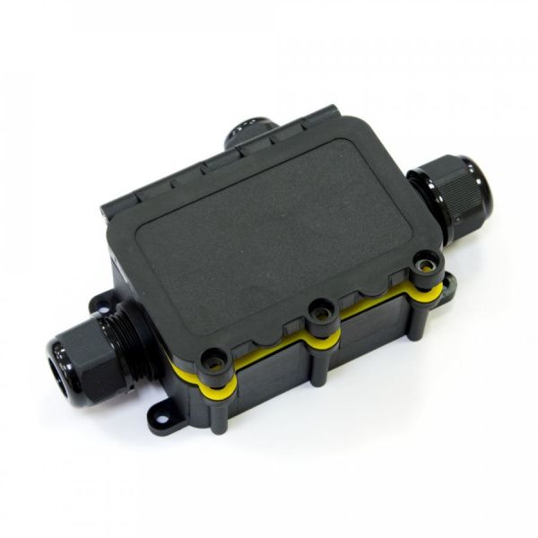 Распределительная коробка с откидной крышкой 3-вводная IP68 ПА66 40А 450В d3,5-12 мм 131х80х37 Распределительная коробка с откидной крышкой 3-вводная IP68 ПА66 40А 450В d3,5-12 мм 131х80х37