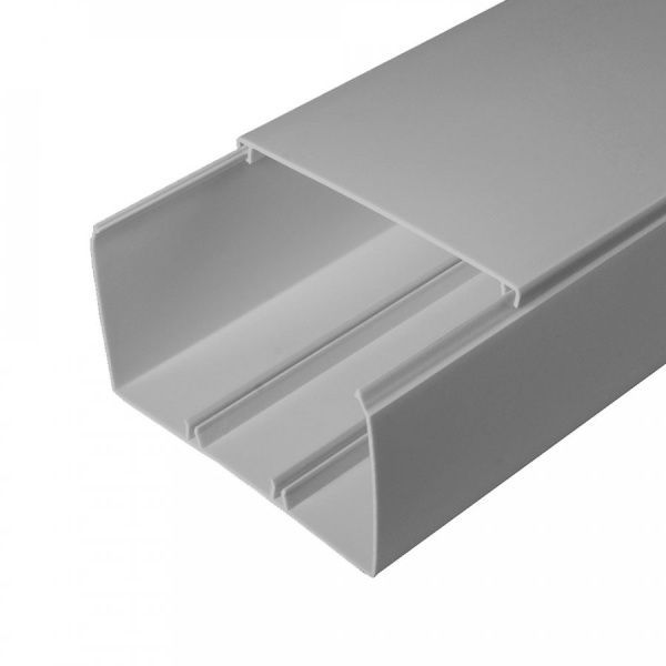 Кабель-канал серый RAL 7035 2-й замок 100х60 мм (16м/уп) Кабель-канал серый RAL 7035 2-й замок 100х60 мм (16м/уп)