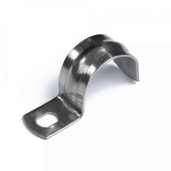 Скоба металлическая однолапковая СМО(INOX) d25-26 мм (20 шт/уп) Скоба металлическая однолапковая СМО(INOX) d25-26 мм (20 шт/уп)