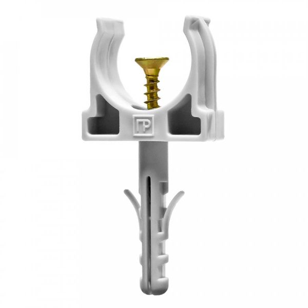 Крепеж-клипса с дюбелем и саморезом серая d20 мм (100шт/1200шт уп/кор) Крепеж-клипса с дюбелем и саморезом серая d20 мм (100шт/1200шт уп/кор)