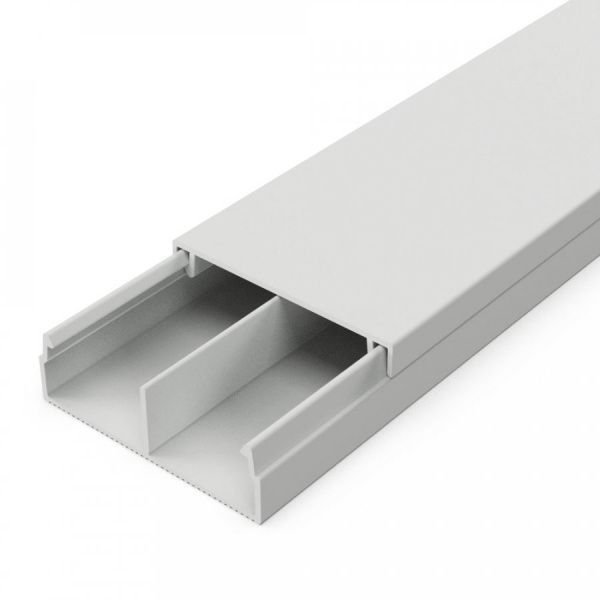 Кабель-канал серый RAL 7035 2-й замок 30х10мм с перегородкой (110м/уп) Кабель-канал серый RAL 7035 2-й замок 30х10мм с перегородкой (110м/уп)