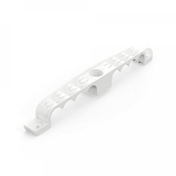 Держатель труб для прямого монтажа двусторонний на 8 мест белый d16 (25шт/150шт уп/кор) Держатель труб для прямого монтажа двусторонний на 8 мест белый d16 (25шт/150шт уп/кор)