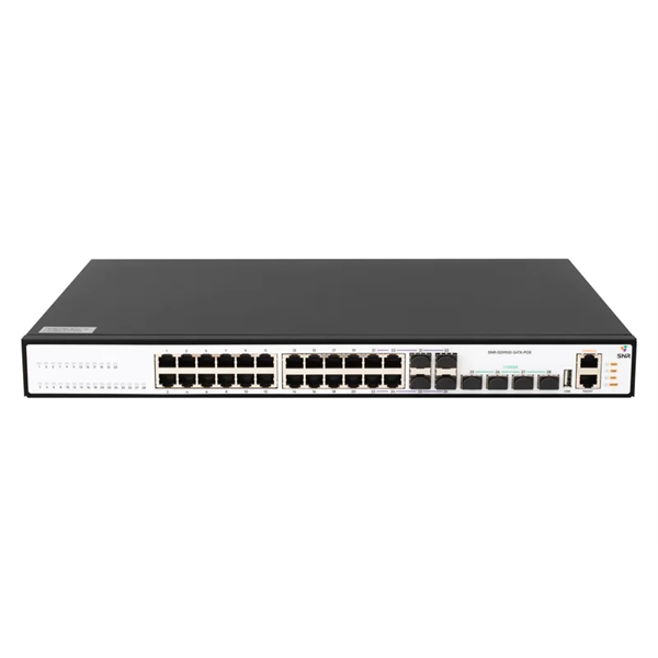 SNR Ethernet коммутатор, 24 порта PoE 10/100/1000Base-T, 4 порта 1/10GBase-X SFP+, L3, (бюджет PoE 370Вт), 220V AC SNR Ethernet коммутатор, 24 порта PoE 10/100/1000Base-T, 4 порта 1/10GBase-X SFP+, L3, (бюджет PoE 370Вт), 220V AC
