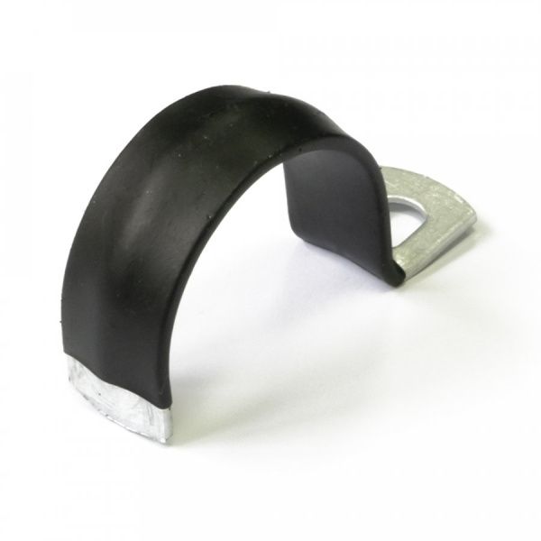 Скоба металлическая однолапковая с полимерным покрытием СМО-П d31-32 мм (50шт/300шт уп/кор) Скоба металлическая однолапковая с полимерным покрытием СМО-П d31-32 мм (50шт/300шт уп/кор)