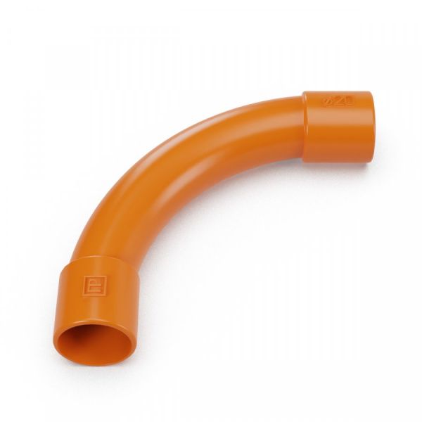 Соединитель угловой оранжевый d20 мм (5шт/300шт уп/кор) Соединитель угловой оранжевый d20 мм (5шт/300шт уп/кор)