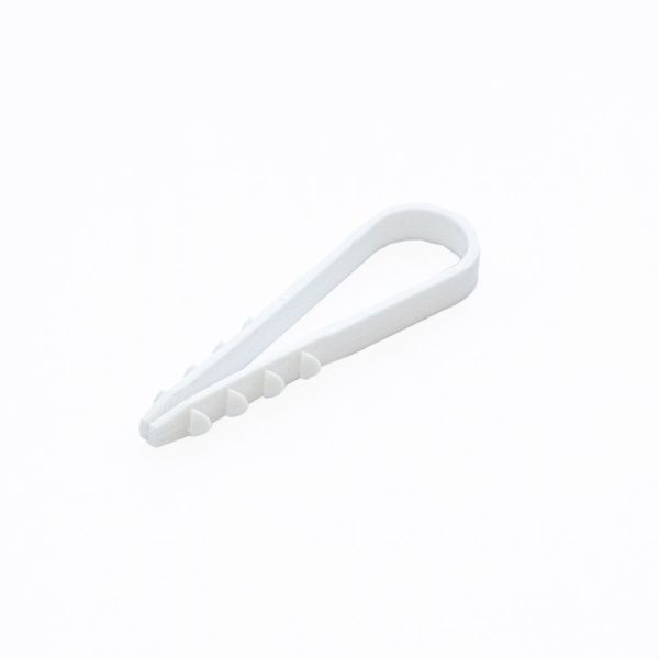 Дюбель-хомут для круглого кабеля d5-10 мм белый (10 шт/уп) Дюбель-хомут для круглого кабеля d5-10 мм белый (10 шт/уп)