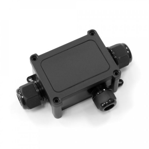 Распределительная коробка 3-вводная IP68 ПА66 40А 450В d5-14 мм 135х81х42 черная Распределительная коробка 3-вводная IP68 ПА66 40А 450В d5-14 мм 135х81х42 черная