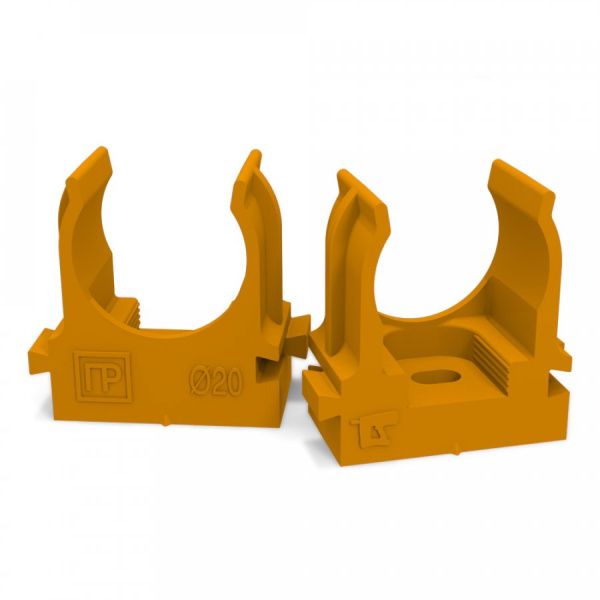 Крепеж-клипса для труб для прямого монтажа оранжевая d20 мм (100шт/1100шт уп/кор) Крепеж-клипса для труб для прямого монтажа оранжевая d20 мм (100шт/1100шт уп/кор)