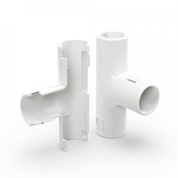 Тройник разборный белый d16 мм (70шт/700шт уп/кор) Тройник разборный белый d16 мм (70шт/700шт уп/кор)