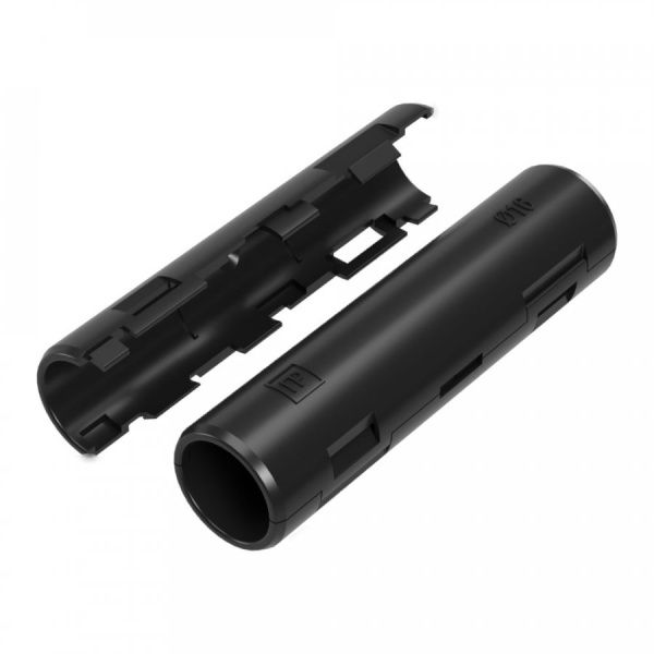 Муфта разборная d16 мм атмосферостойкая чёрная (10шт/500шт уп/кор) Муфта разборная d16 мм атмосферостойкая чёрная (10шт/500шт уп/кор)