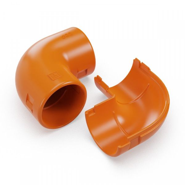 Соединитель угловой разборный оранжевый d32 мм (5шт/400шт уп/кор) Соединитель угловой разборный оранжевый d32 мм (5шт/400шт уп/кор)