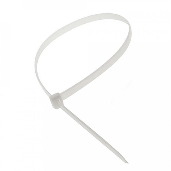 Хомут-стяжка кабельная нейлоновая 3,6х200 мм белая (100 шт/20000 шт уп/кор) Хомут-стяжка кабельная нейлоновая 3,6х200 мм белая (100 шт/20000 шт уп/кор)