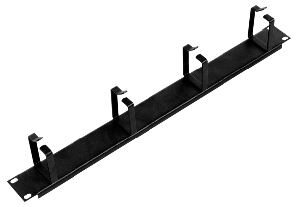 Горизонтальный кабельный органайзер 19" 1U, 4 кольца, цвет черный Горизонтальный кабельный органайзер 19" 1U, 4 кольца, цвет черный
