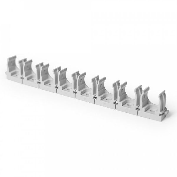 Крепеж-клипса для труб для прямого монтажа на 8 мест серая в гофроящике d20 мм (100 шт/кор) Крепеж-клипса для труб для прямого монтажа на 8 мест серая в гофроящике d20 мм (100 шт/кор)