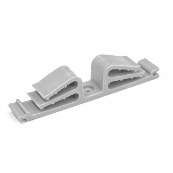 Держатель круглого кабеля двусторонний на 12 мест серый (25шт/уп) Держатель круглого кабеля двусторонний на 12 мест серый (25шт/уп)