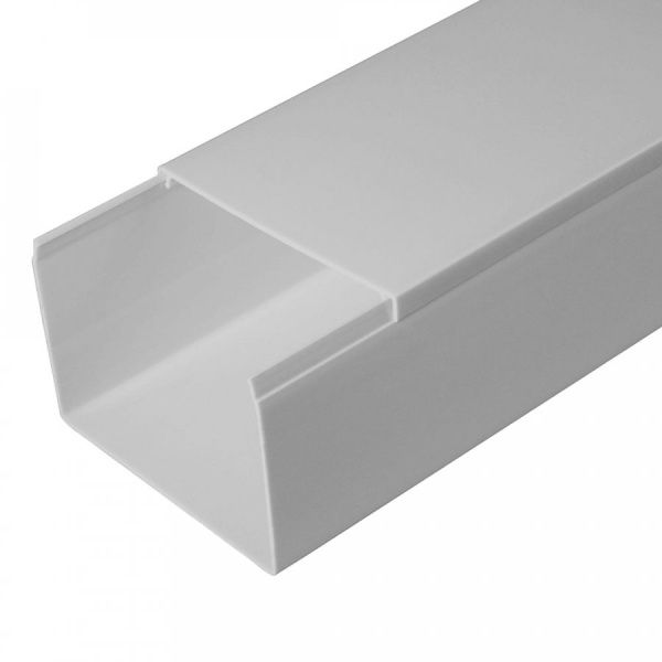 Кабель-канал серый RAL 7035 2-й замок 80х60 мм (18м/уп) Кабель-канал серый RAL 7035 2-й замок 80х60 мм (18м/уп)