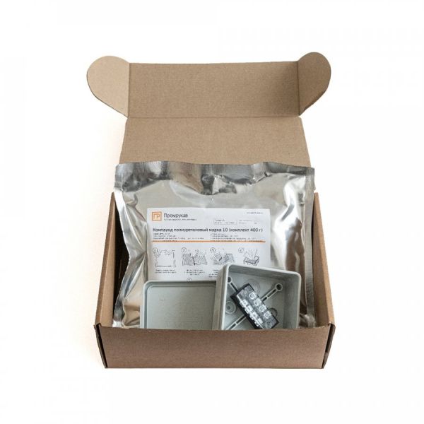 Коробка распределительная двухкомпонентная (HF) в комплекте с компаундом и с 4-кл. зажимами, сечение до 1,5 мм², 80х80х40 серая Коробка распределительная двухкомпонентная (HF) в комплекте с компаундом и с 4-кл. зажимами, сечение до 1,5 мм², 80х80х40 серая