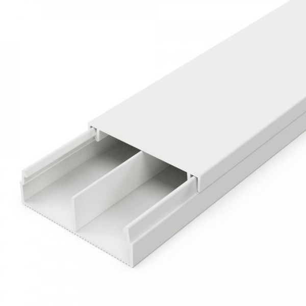Кабель-канал белый 2-й замок 30х10 мм с перегородкой (110м/уп) Кабель-канал белый 2-й замок 30х10 мм с перегородкой (110м/уп)