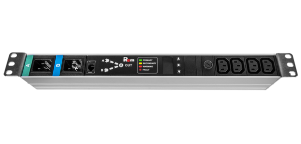 Блок розеток Rem-16 с АВР, 1×16A, 4C13, подкл к контроллеру R-2MC по Modbus, вход 2×C20 Блок розеток Rem-16 с АВР, 1×16A, 4C13, подкл к контроллеру R-2MC по Modbus, вход 2×C20