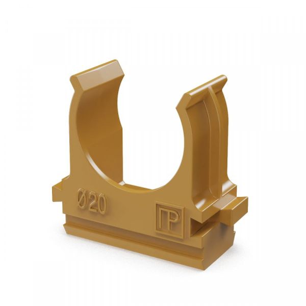 Крепёж-клипса для труб АБС-пластик бук d20 мм в малой упаковке (10шт/1000шт уп/кор) Крепёж-клипса для труб АБС-пластик бук d20 мм в малой упаковке (10шт/1000шт уп/кор)