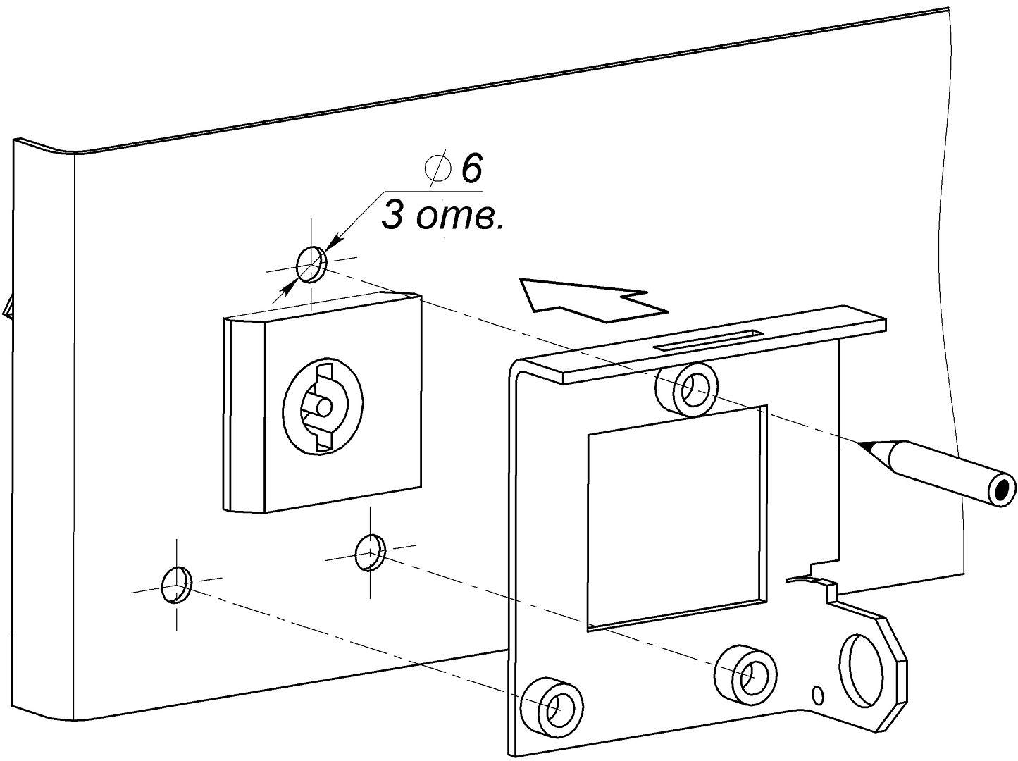 Защитная крышка замка для навесных замков. Изображение 1 Разметка и сверление двери шкафа