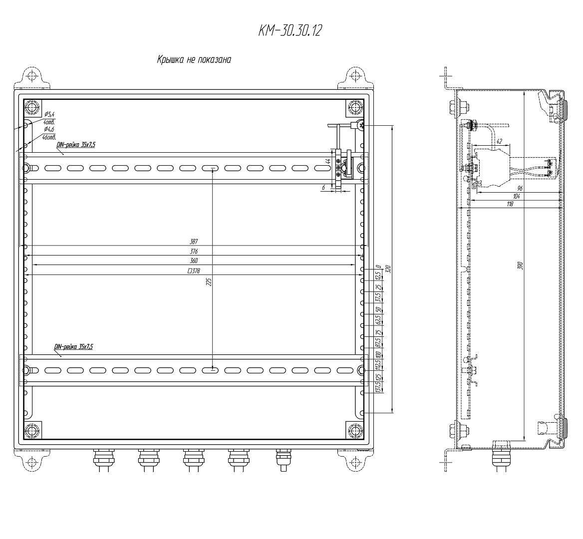 Коробка монтажная КМ-40.40.12. Изображение 1 Коробка монтажная КМ-40.40.12. Изображение 1