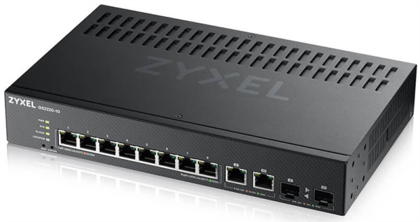 L2 коммутатор Zyxel NebulaFlex Pro GS2220-10, rack 19", 8xGE, 2xCombo (SFP/RJ-45), бесшумный
