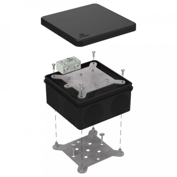 Коробка огнестойкая разветвительная для о/п двухкомпонентная 60-0300-FR6.0-4-2-Р Е15-Е60 RAL9005 100х100х50 (14 шт/кор)