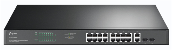 TP-Link TL-SG1218MP, 18-Port Gigabit Rackmount  Switch with 16-Port PoE+, 250 W