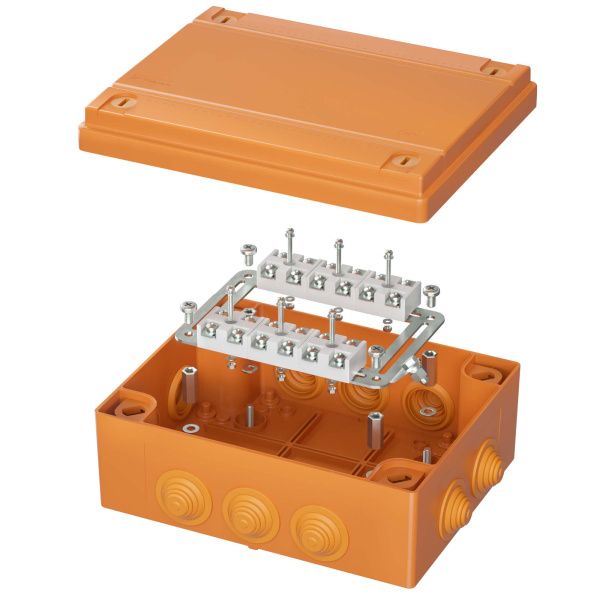 Коробка пластиковая FS с кабельными вводами и клеммниками, IP55, 240х190х90 мм, 12р, 450V, 32A, 10 мм2