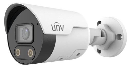 Uniview Видеокамера IP цилиндрическая, 1/2.7" 4 Мп КМОП @ 30 к/с, ИК-подсветка и тревожная подсветка видимого спектра до 30м., LightHunter 0.003 Лк @F1.6, объектив 2.8 мм, WDR, 2D/3D DNR, Ultra 265, H