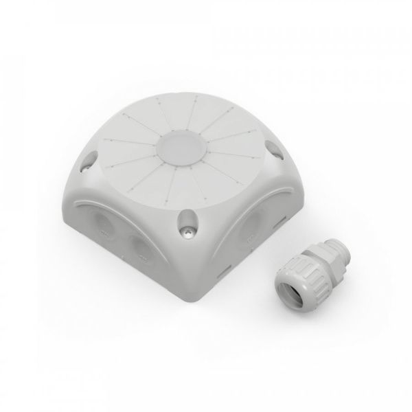 Коробка распределительная 60-0505-ВМУ для видеокамер двухкомпонентная с мембранами серая 100х100х50 с муфтой вводной для ГТ