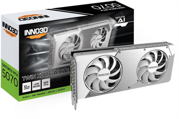 INNO3D RTX 5070 Twin X2 OC WHITE//RTX5070, HDMI, DP*3, 12G,D7