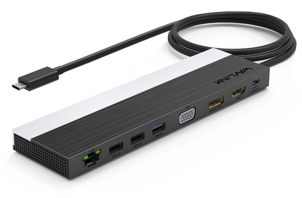 Docking Station WAVLINK USB-C 4K Universal /85W PowerDelivery/2xUSB3.0/2xUSB2.0/1xUSB C/1xDP 4K 30HZ/1xHDMI 4K 30HZ/1xVGA/1xGigabit LAN/1xAudio In/Out/1xSD/Micro SD CardReader