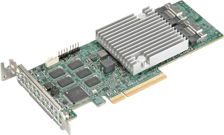 Supermicro AOC-S3916L-H16IR-O 16-port/12Gb/s/240 SATA/SAS drives/ RAID (0/1/5/6/10/50/60)/8GB DDR4 on-card cache/SlimSASx8
