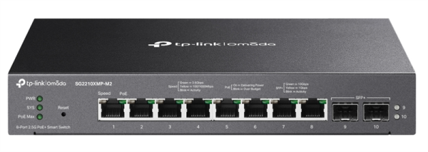 TP-Link SG2210XMP-M2, Port 10GE SFP+ Smart Switch with 8-Port PoE+