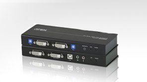 USB DVI Dual View Cat 5 KVM-оборудование Extender (1024 x 768@60m)
