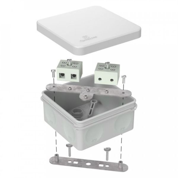 Коробка огнестойкая для о/п двухкомпонентная 60-0210-FR10.0-4 Е15-Е120 RAL7035 80х80х40