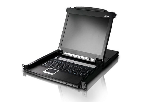 ATEN 19" 1-Local/Remote Share Access 16-Port Multi-Interface Cat 5 Dual Rail LCD KVM over IP switch