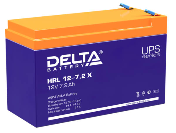 Delta Аккумуляторная батарея для ИБП HRL 12-7.2 X (12V / 7.2Ah)