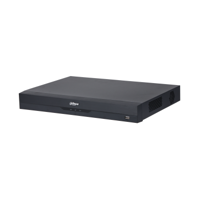 DAHUA 8-канальный IP-видеорегистратор 4K,  H.265+, ИИ; Входящий поток до 80Мбит/с; сжатие: H.265+, H.265, H.264+, H.264, MJPEG; разрешение записи до 12Мп; накопители: 2 SATA III до 10Тбайт; воспроизве