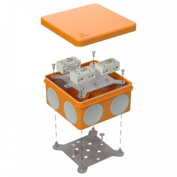 Коробка огнестойкая разветвительная для о/п двухкомпонентная 60-0300-FR6.0-4-6-Р Е15-Е60 RAL2003 100х100х50 (14 шт/кор)